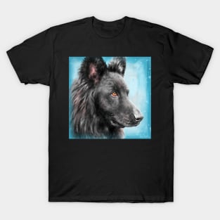 Painting of a Gorgeous Blue German Shepherd Looking to the Right T-Shirt